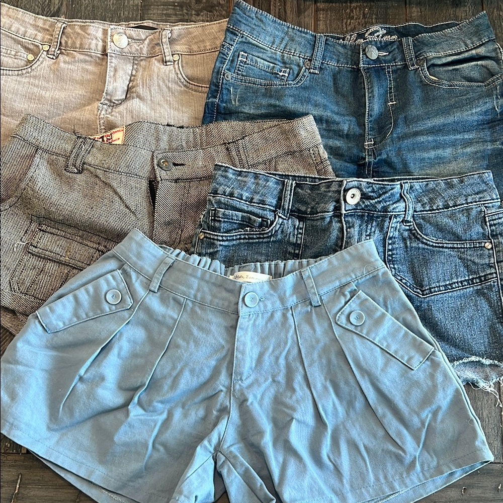 Blue and Tan Jean Shorts Casual Collection